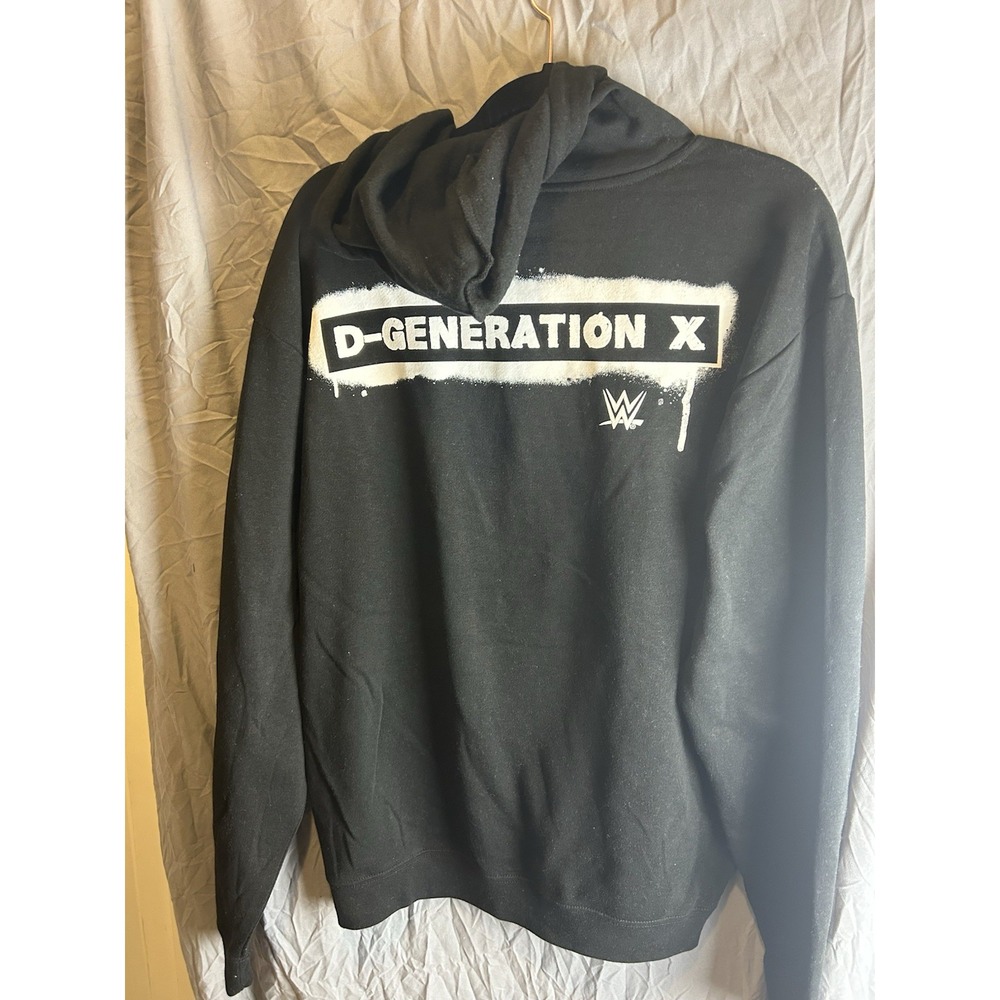 D Generation X Hoodie Black WWE WWF DX Pullover Sweatshirt Men's Small New - Picture 4 of 5